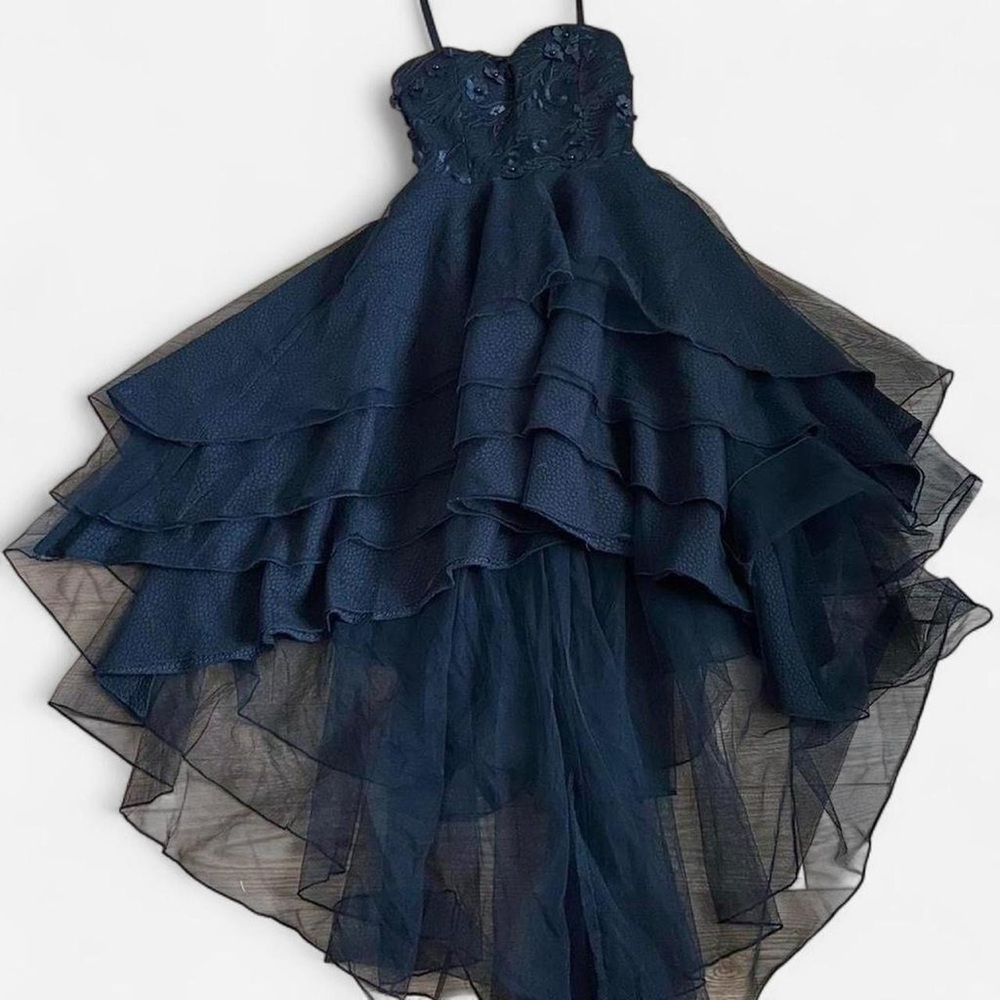 Elegant black Layered Kids Dress